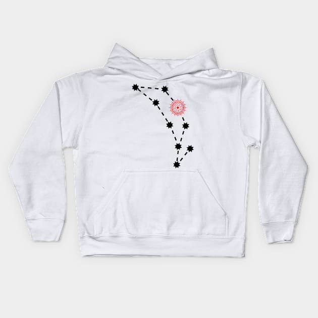 Dhanishta Nakshatra Hindu Vedic Sidereal Astrology Constellation Kids Hoodie by EndlessDoodles